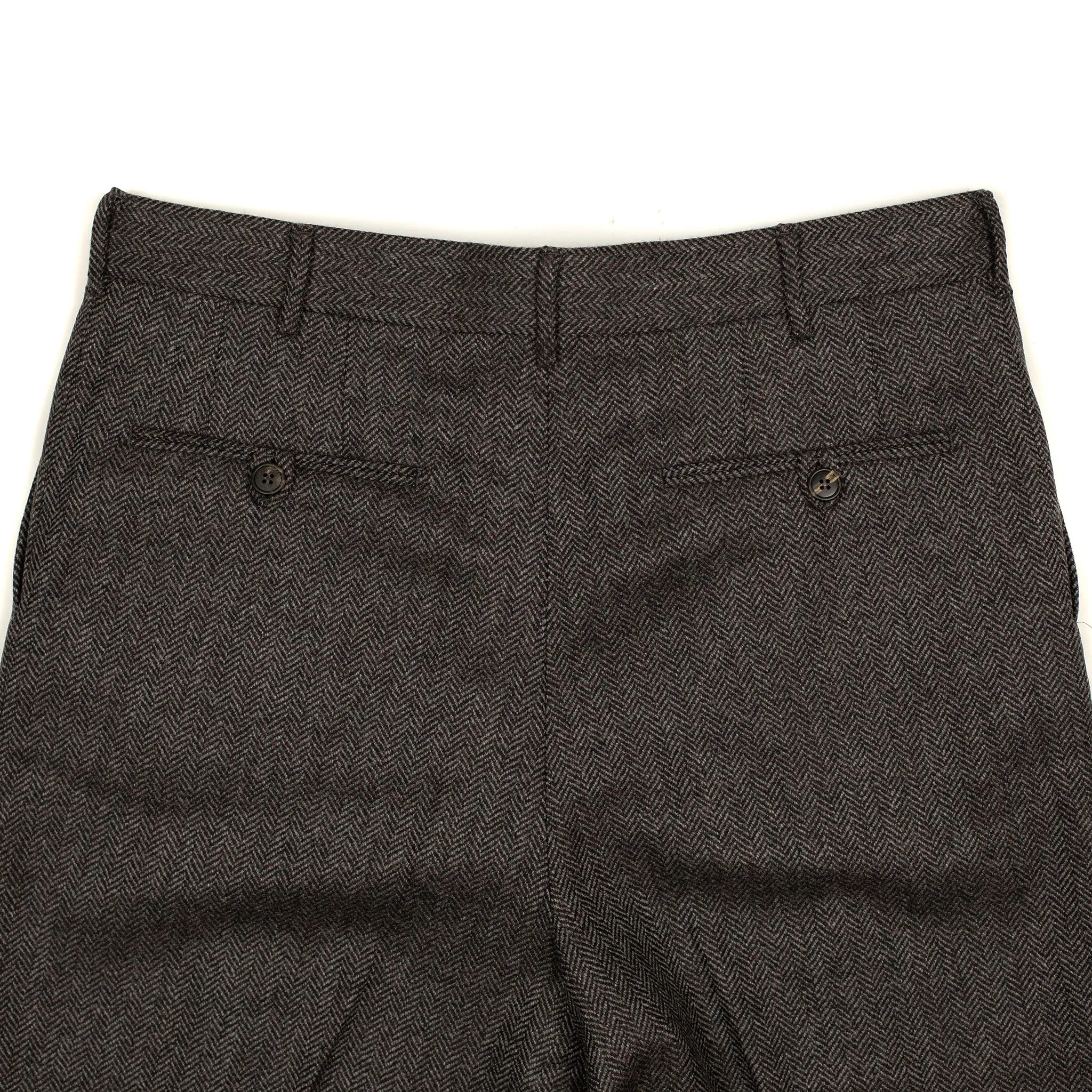 Exclusive Manhattan pleated high-rise wide trousers in grey herringbone (restock)