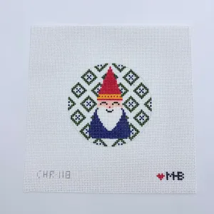 Fair Isle Gnome Round Canvas