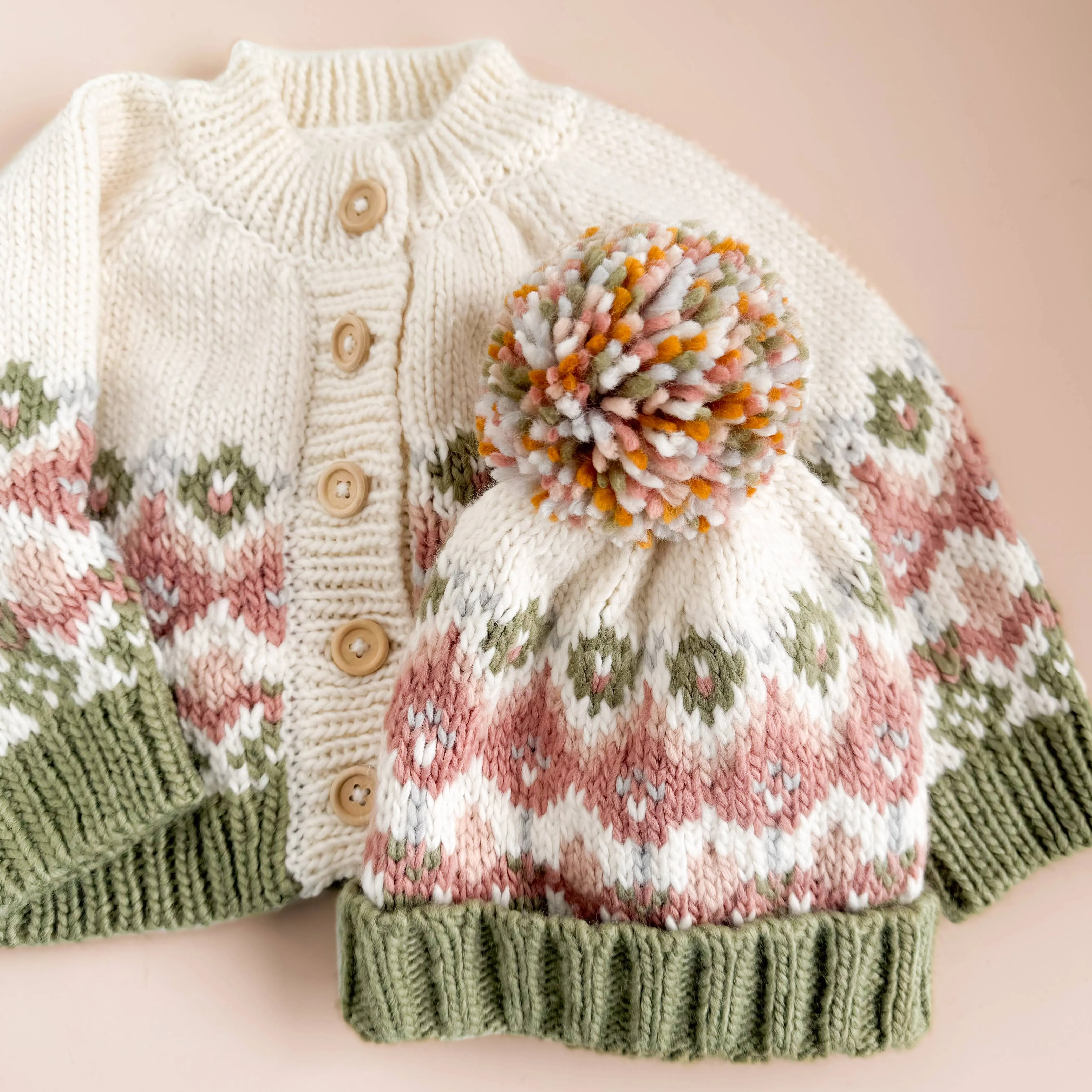 Fairisle Knit Hat, Pastel