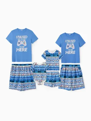 Family Matching Game Theme Fair Isle Pattern Shorts Sets