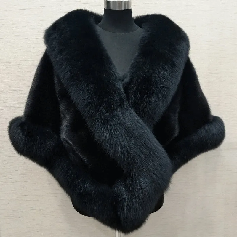 Faux Fur Wraps Winter Wedding Coat Warm Shawls Shrug