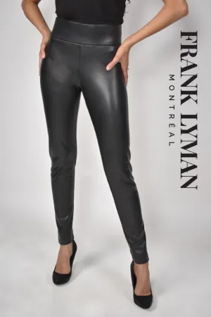 FAUX LEATHER BLACK PULL ON PANT