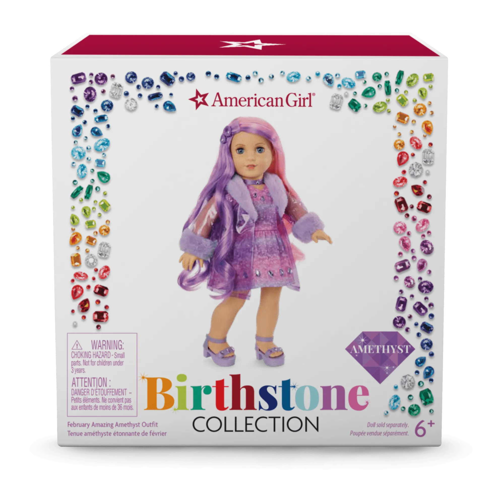 February Amazing Amethyst Outfit for 18-inch Dolls