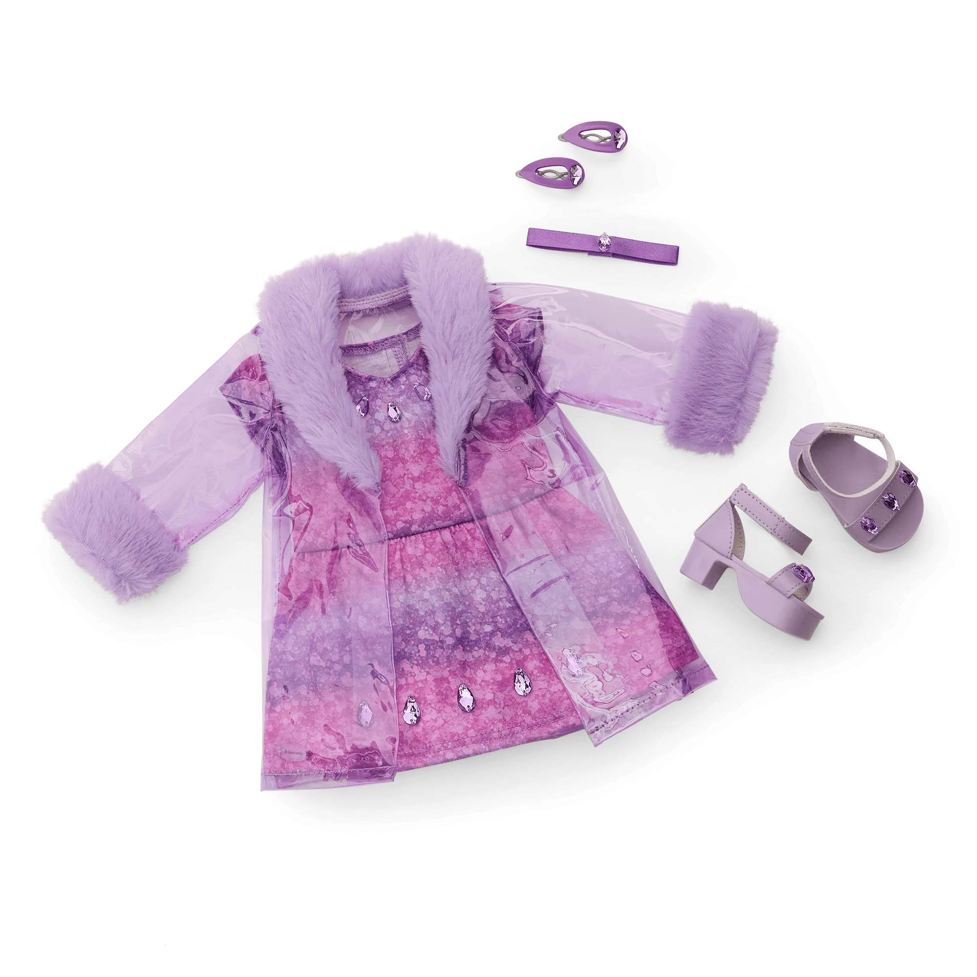 February Amazing Amethyst Outfit for 18-inch Dolls