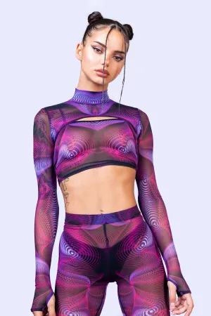 Fluctuation Mesh 2 Piece Shrug Top