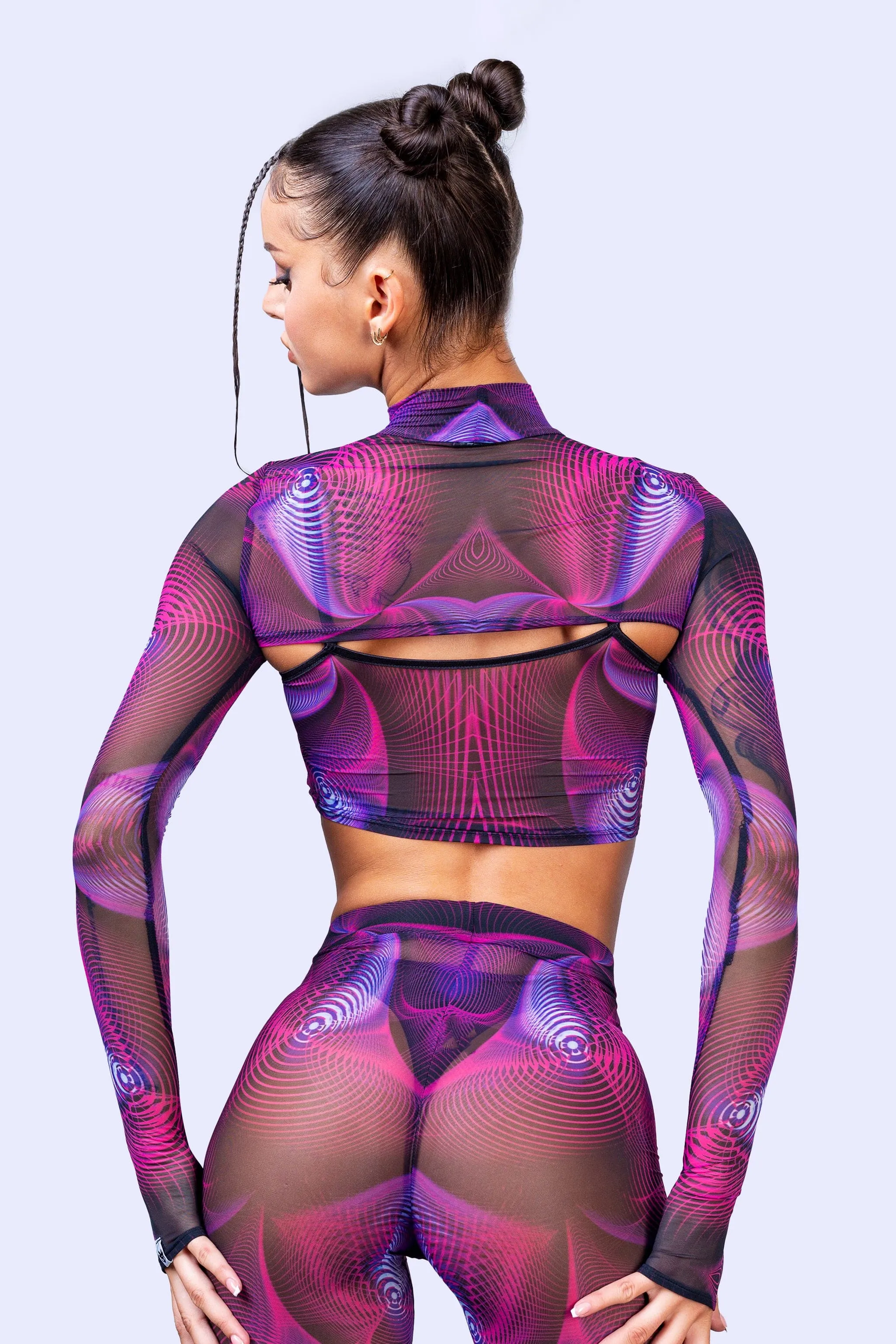 Fluctuation Mesh 2 Piece Shrug Top