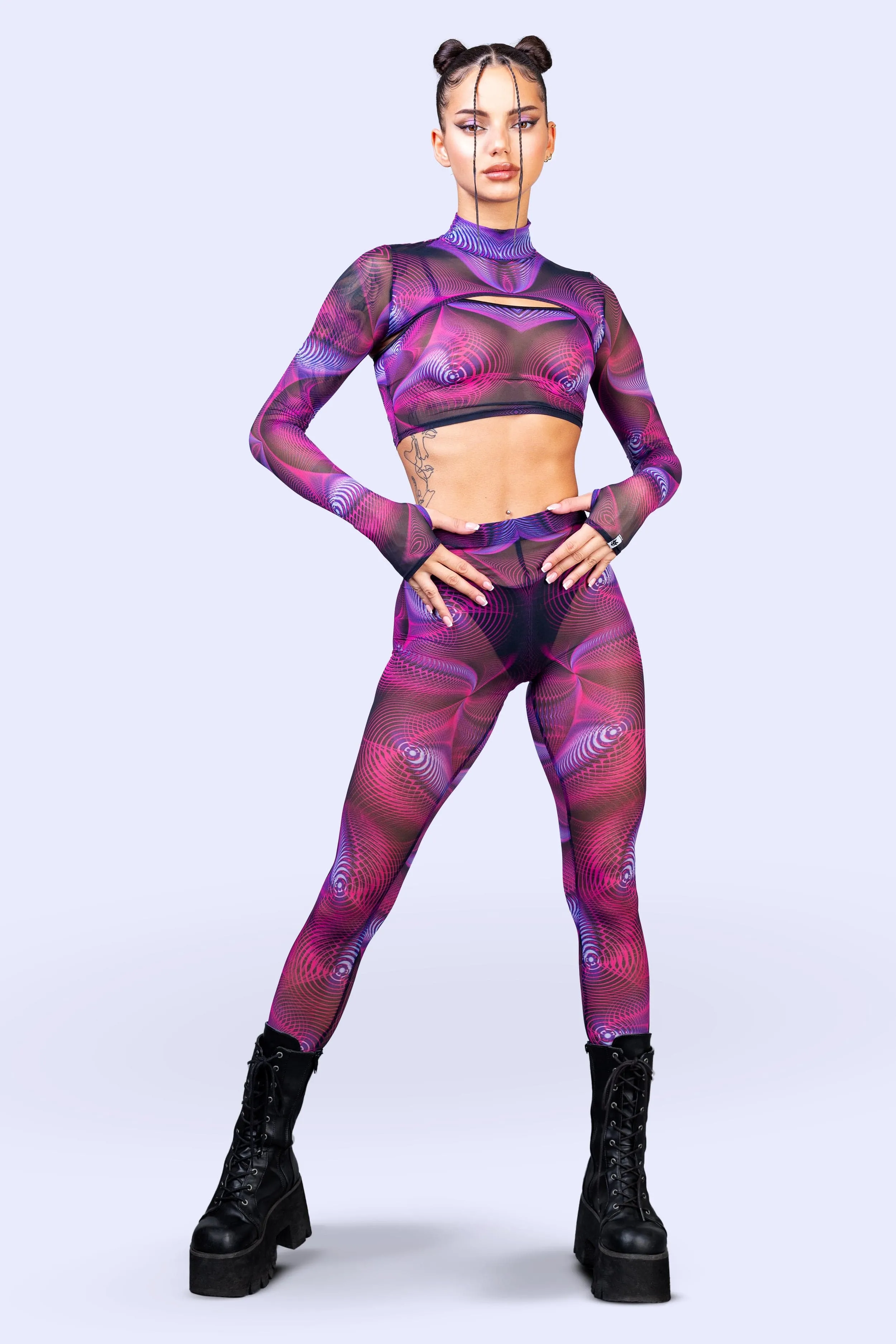 Fluctuation Mesh 2 Piece Shrug Top