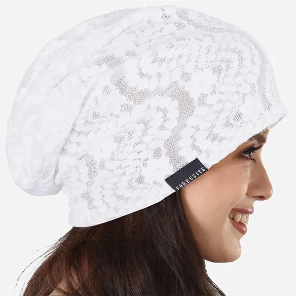 FORBUSITE Lace Slouchy Beanie Hat for Women Summer