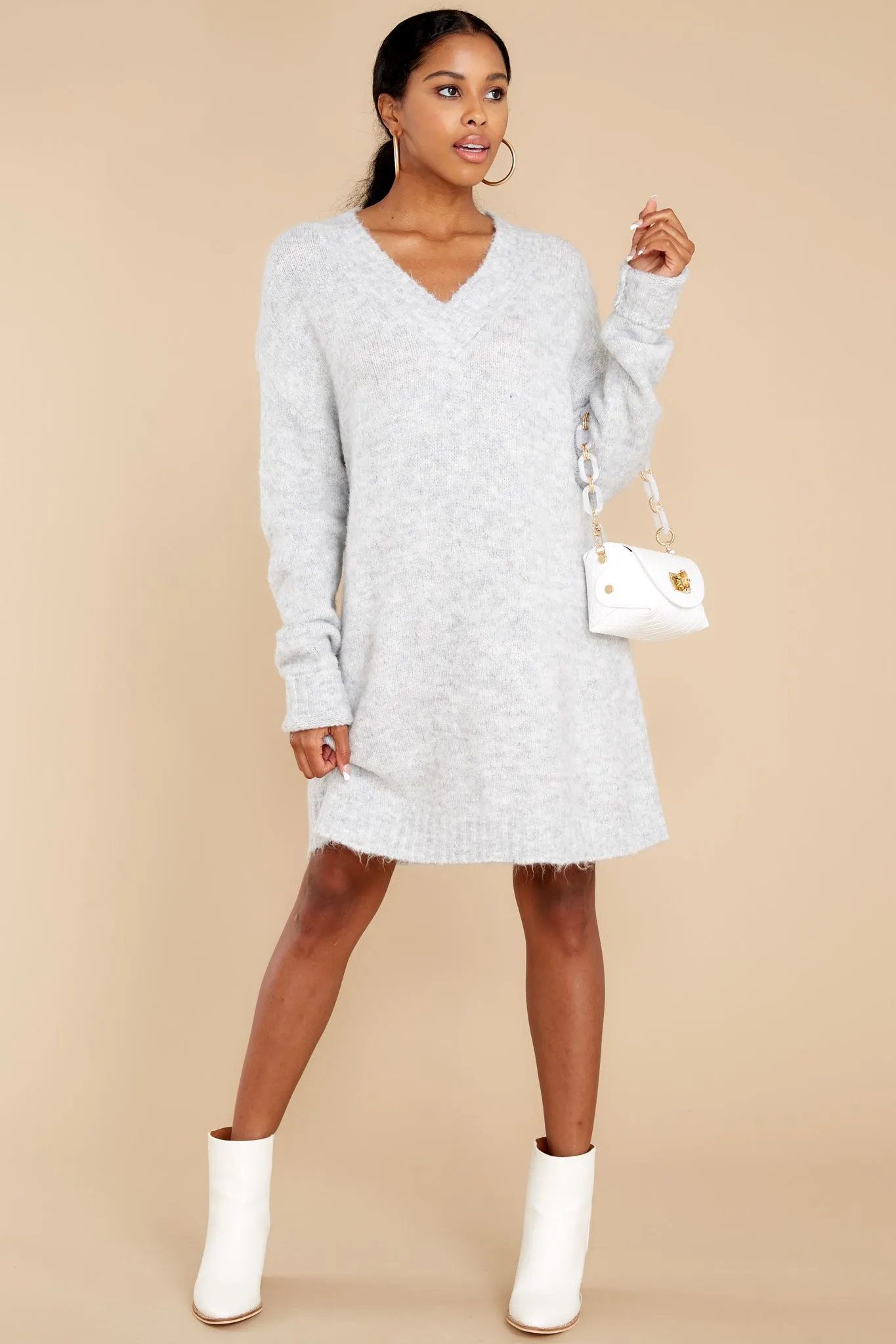 Forever In Love Heather Grey Tunic Sweater