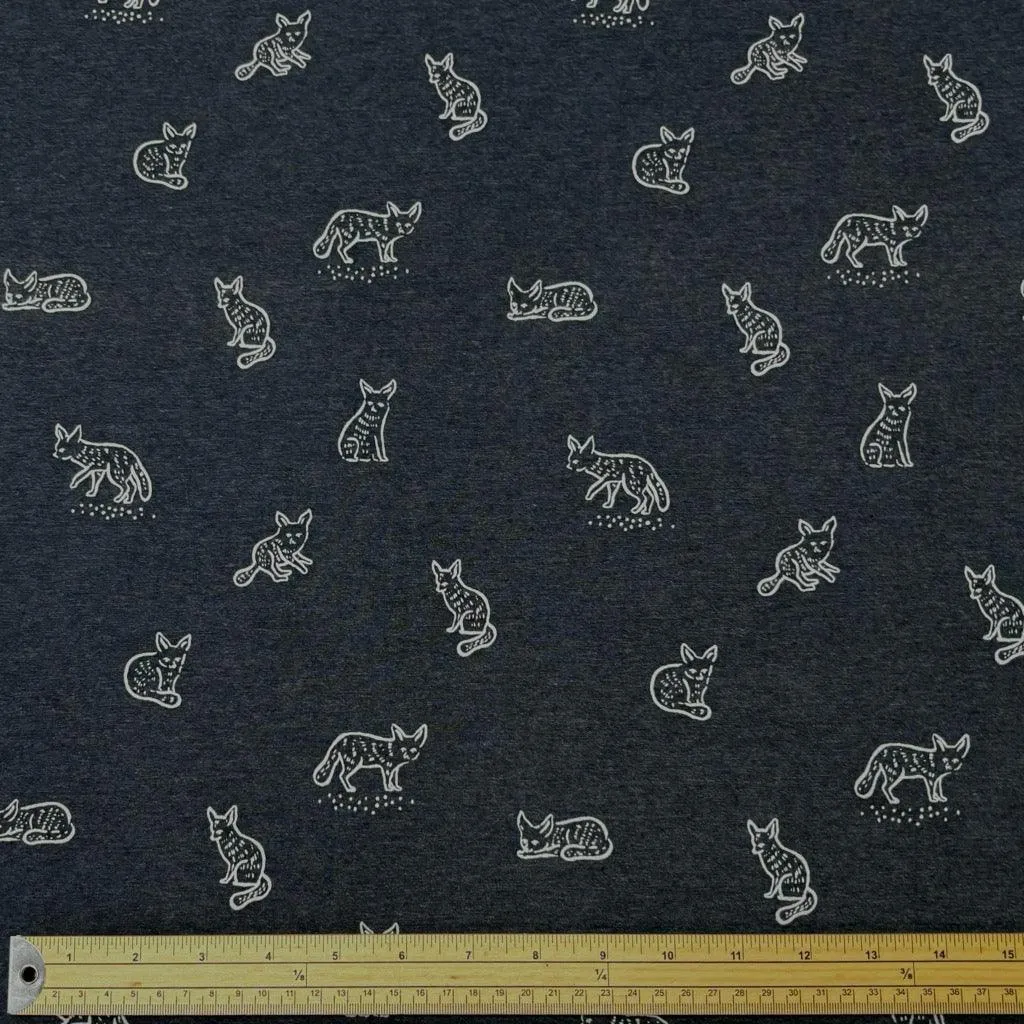 Foxes Melange Cotton Jersey Fabric