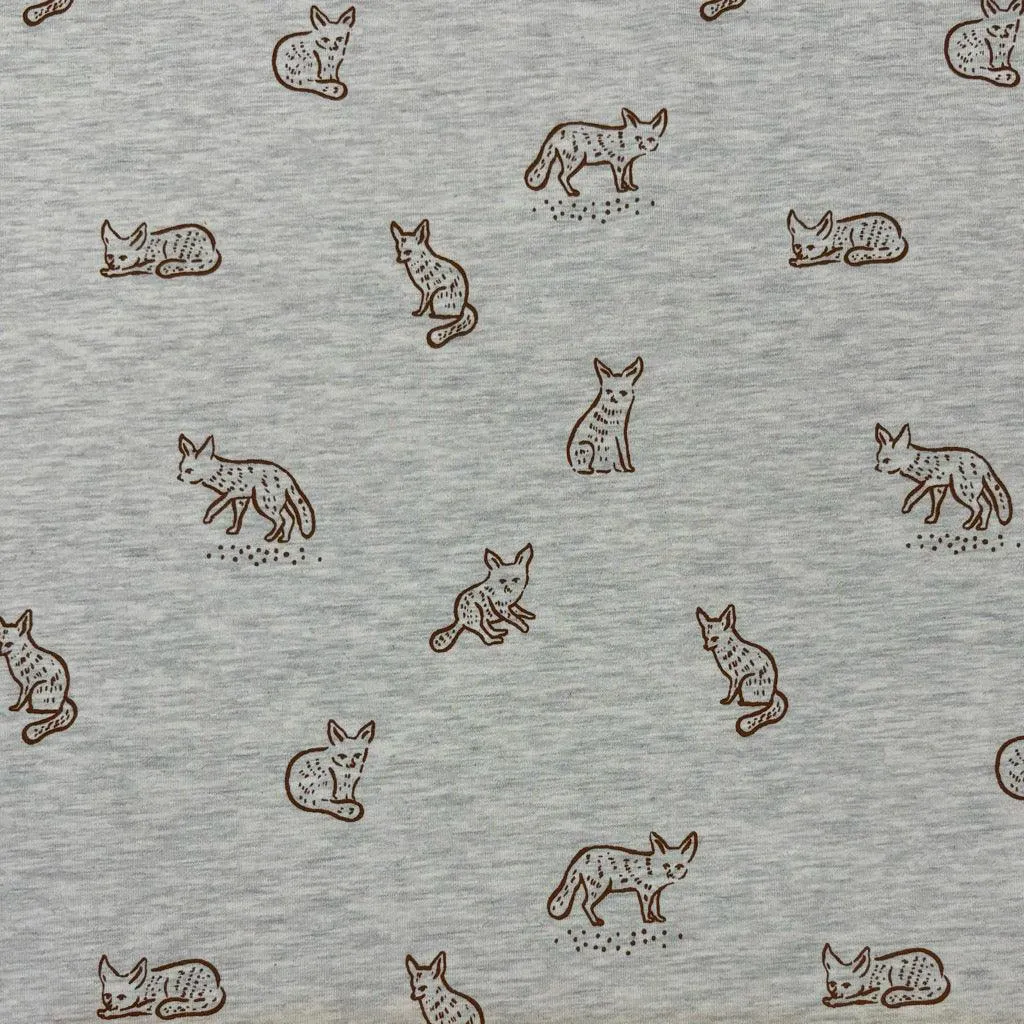 Foxes Melange Cotton Jersey Fabric