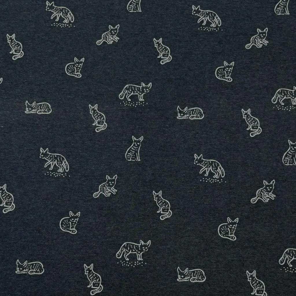 Foxes Melange Cotton Jersey Fabric