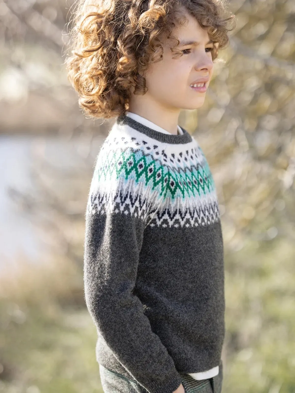 Gray Fair Isle Sweater