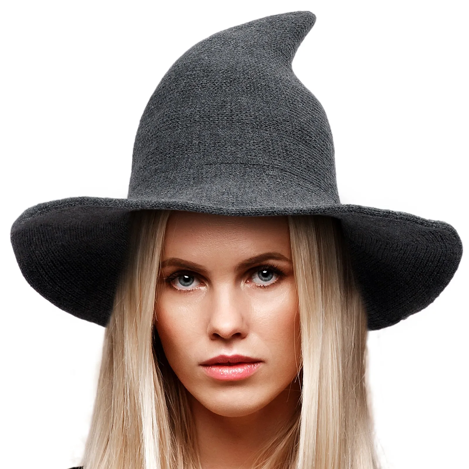 Halloween Women Witch Hat Wool Knitted Adjustable