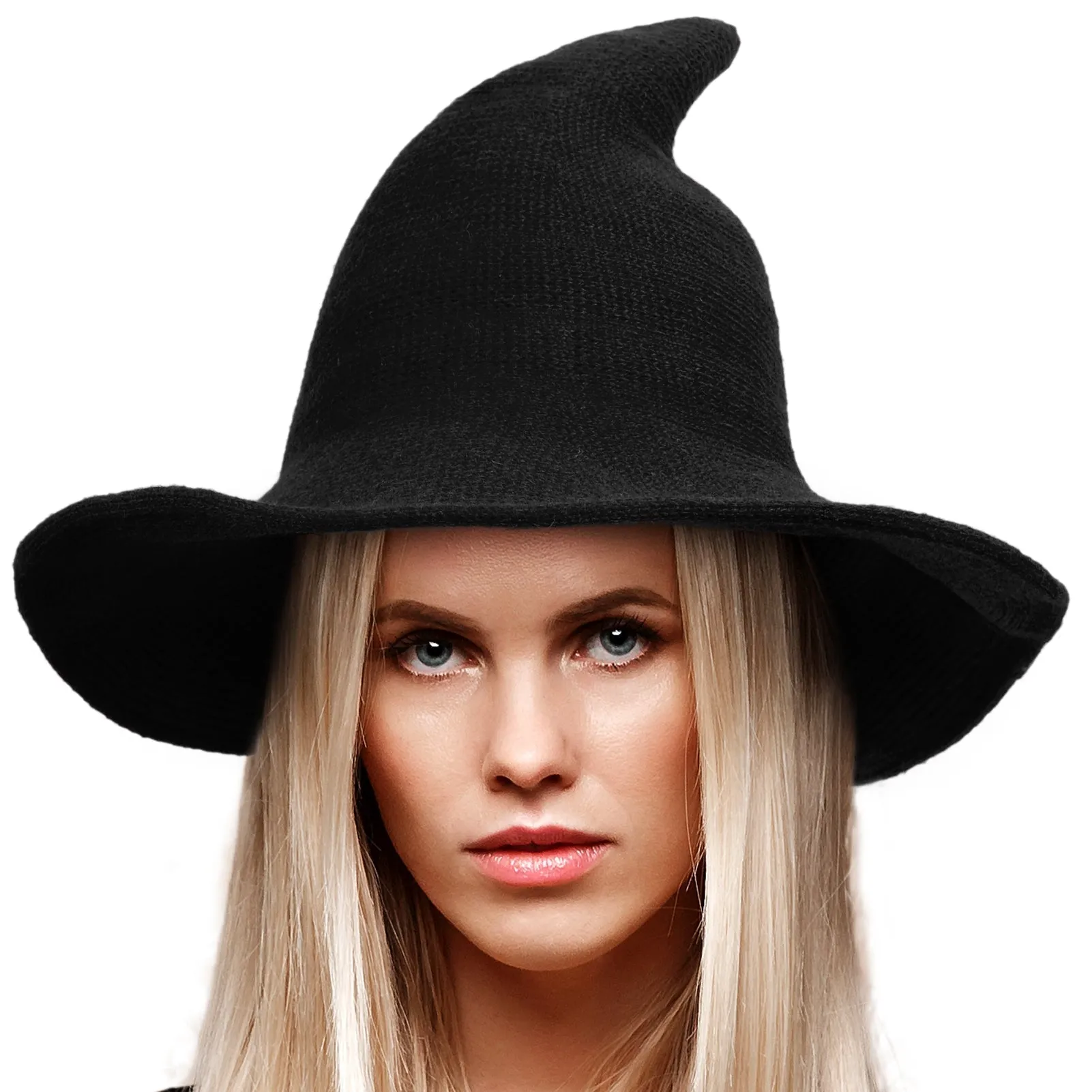 Halloween Women Witch Hat Wool Knitted Adjustable