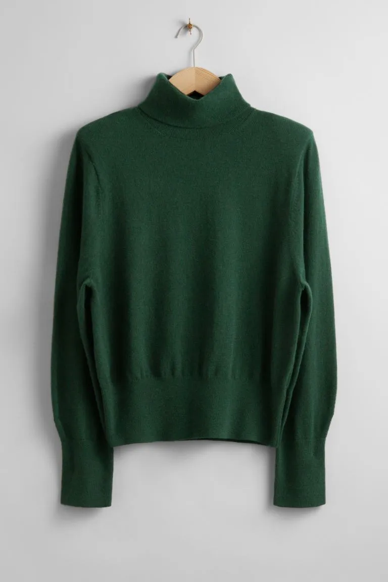 H&M Merino wool turtleneck sweater, green