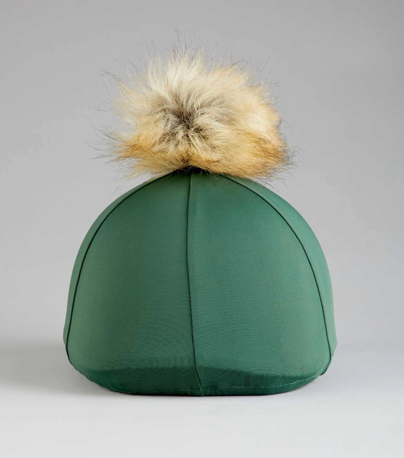 Jersey Hat Silk with Faux Fur Pom Pom Green