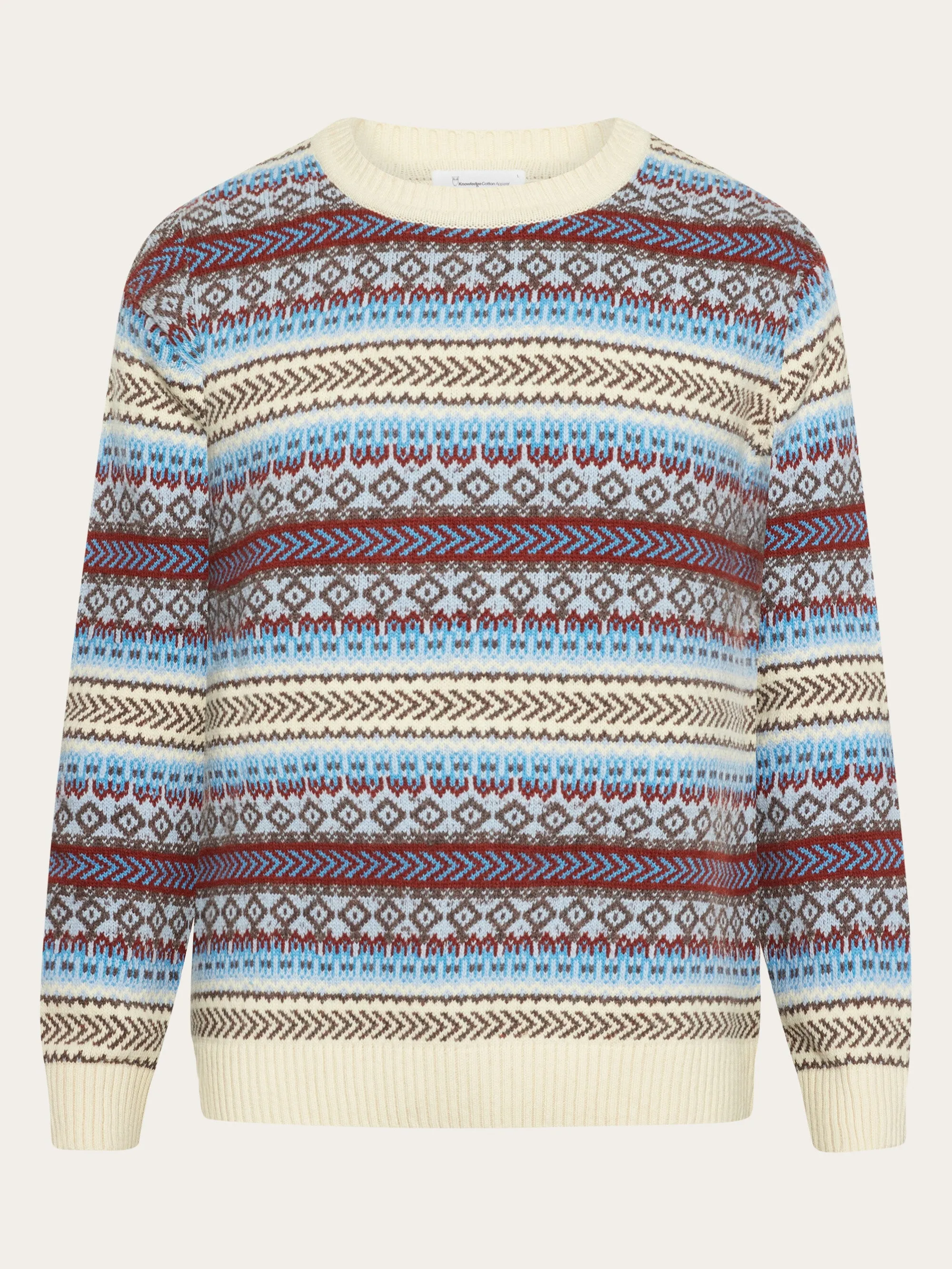 Knitted Fair Isle crew neck - RWS - Multi color stripe