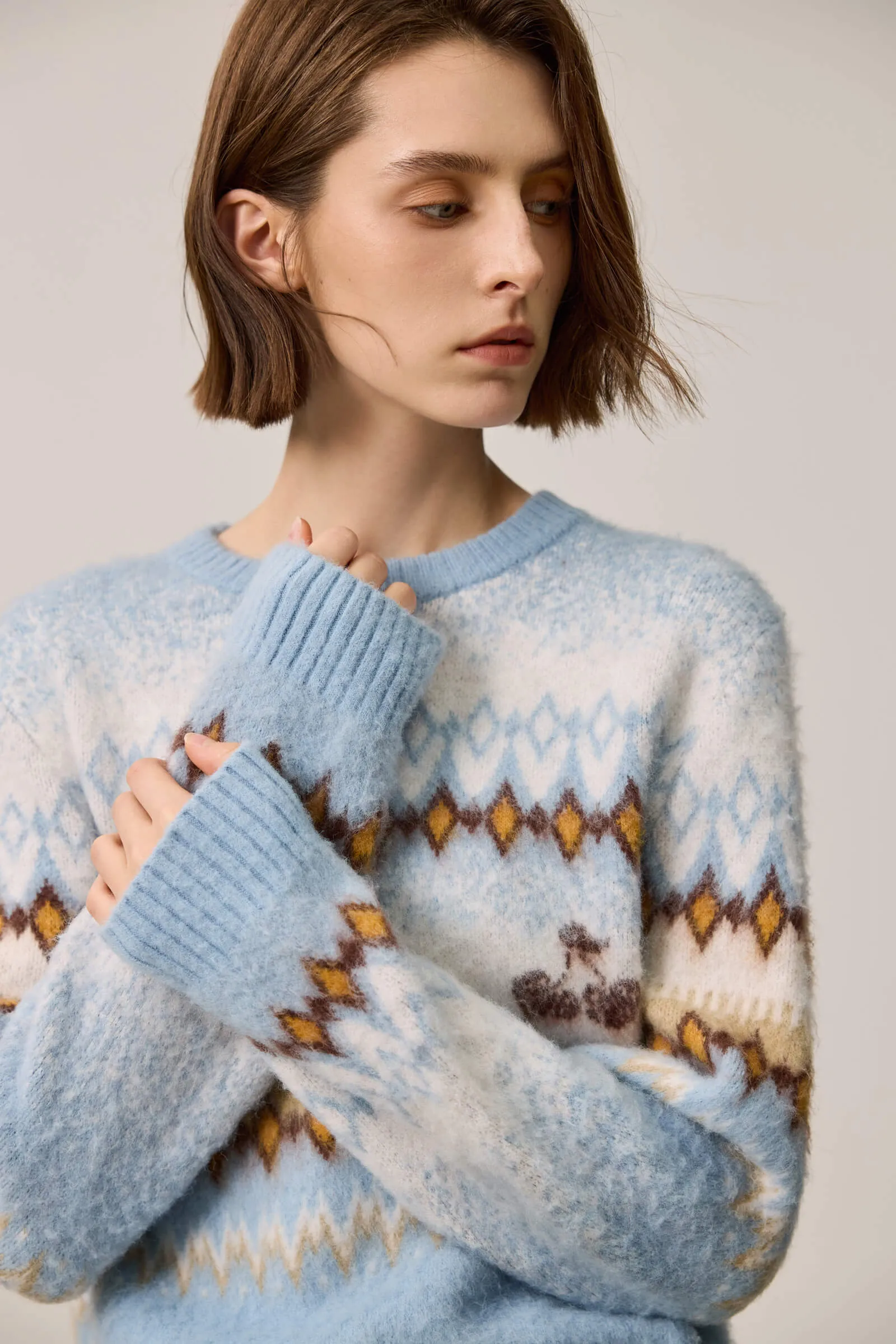 LILY Vintage Fair Isle Knit Sweater