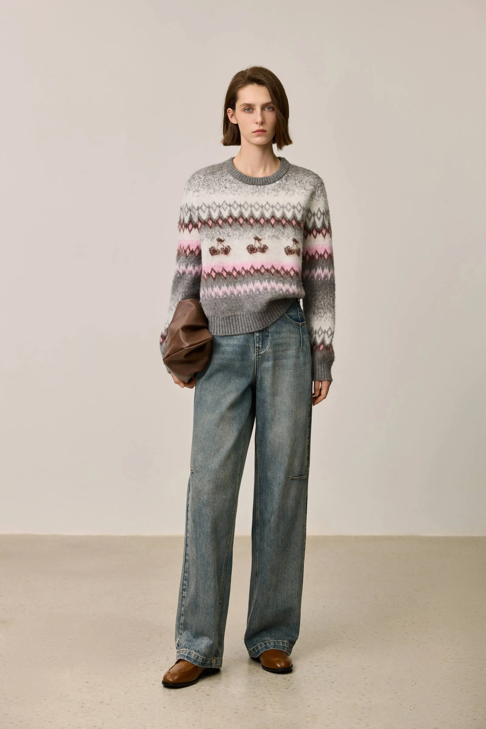 LILY Vintage Fair Isle Knit Sweater