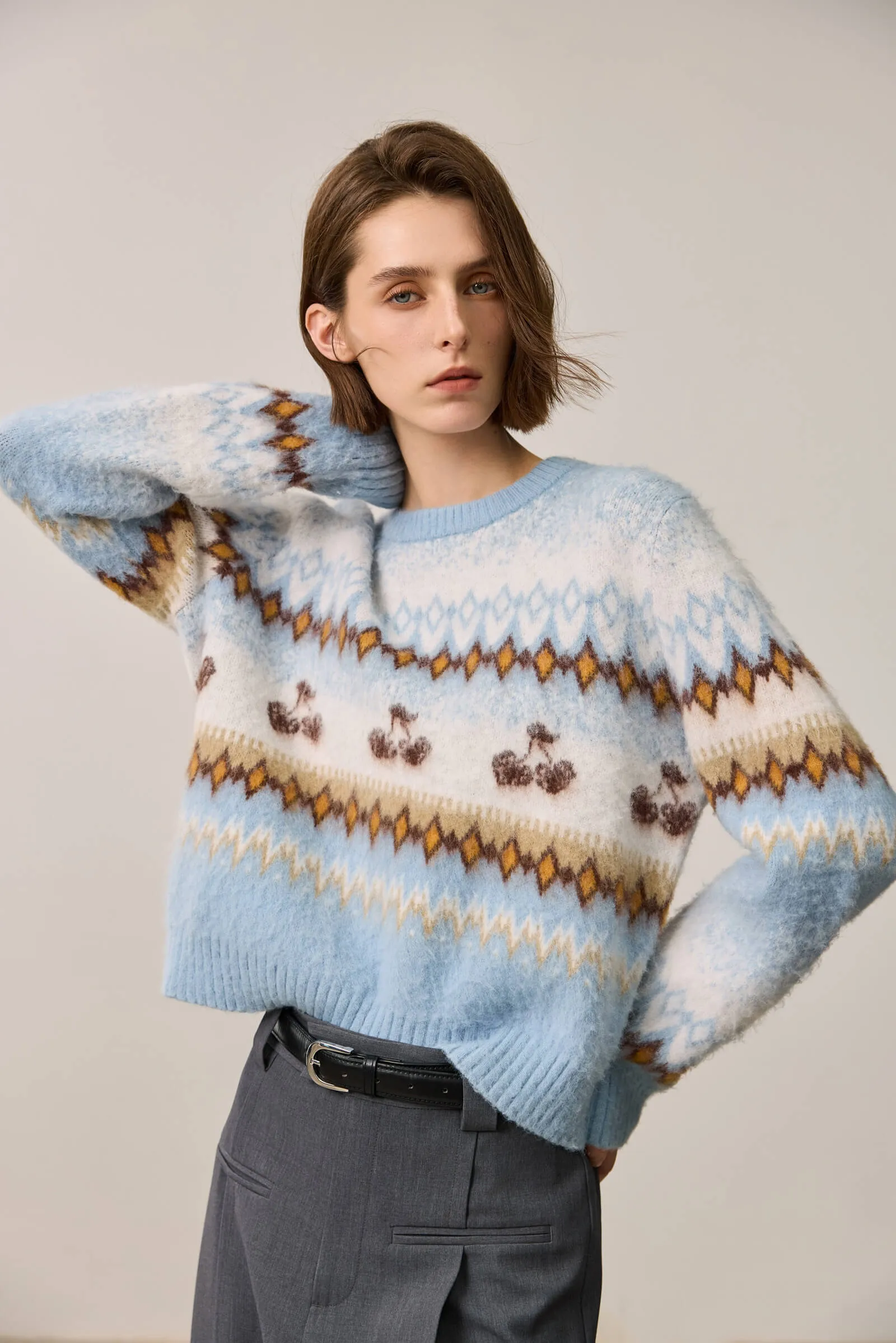 LILY Vintage Fair Isle Knit Sweater