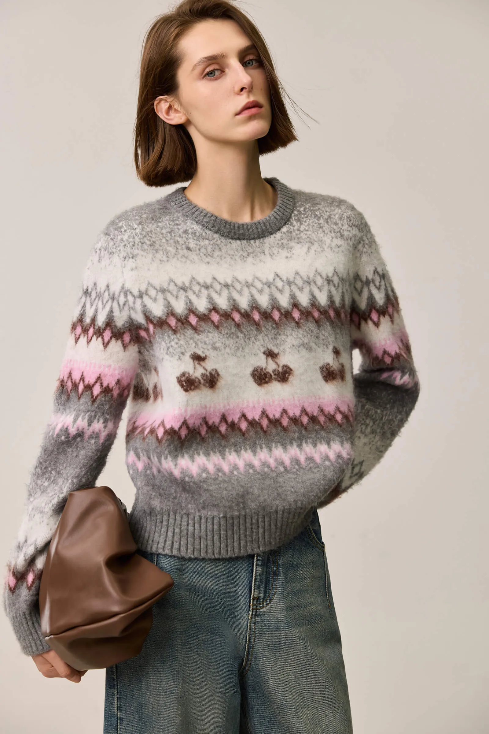 LILY Vintage Fair Isle Knit Sweater