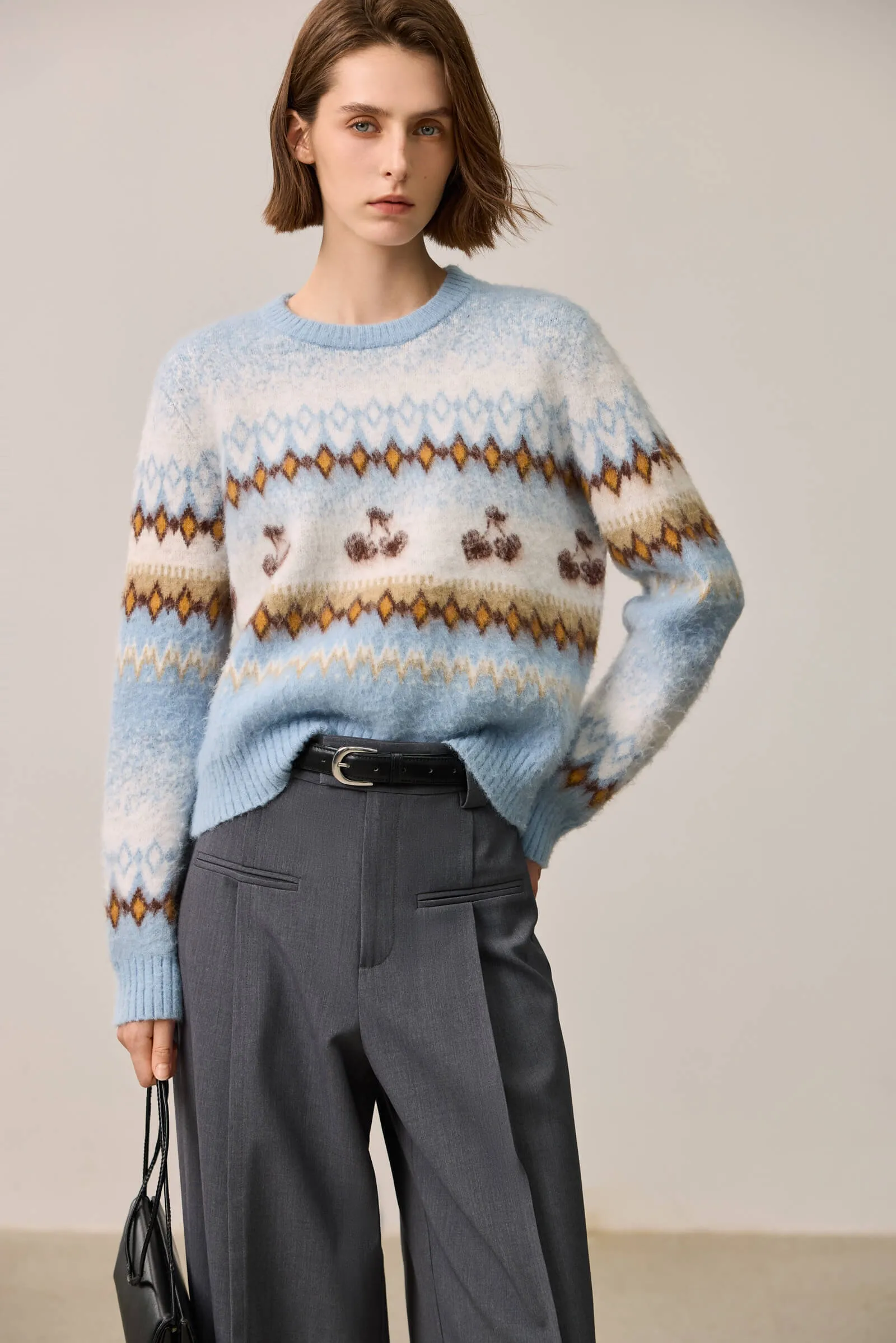 LILY Vintage Fair Isle Knit Sweater