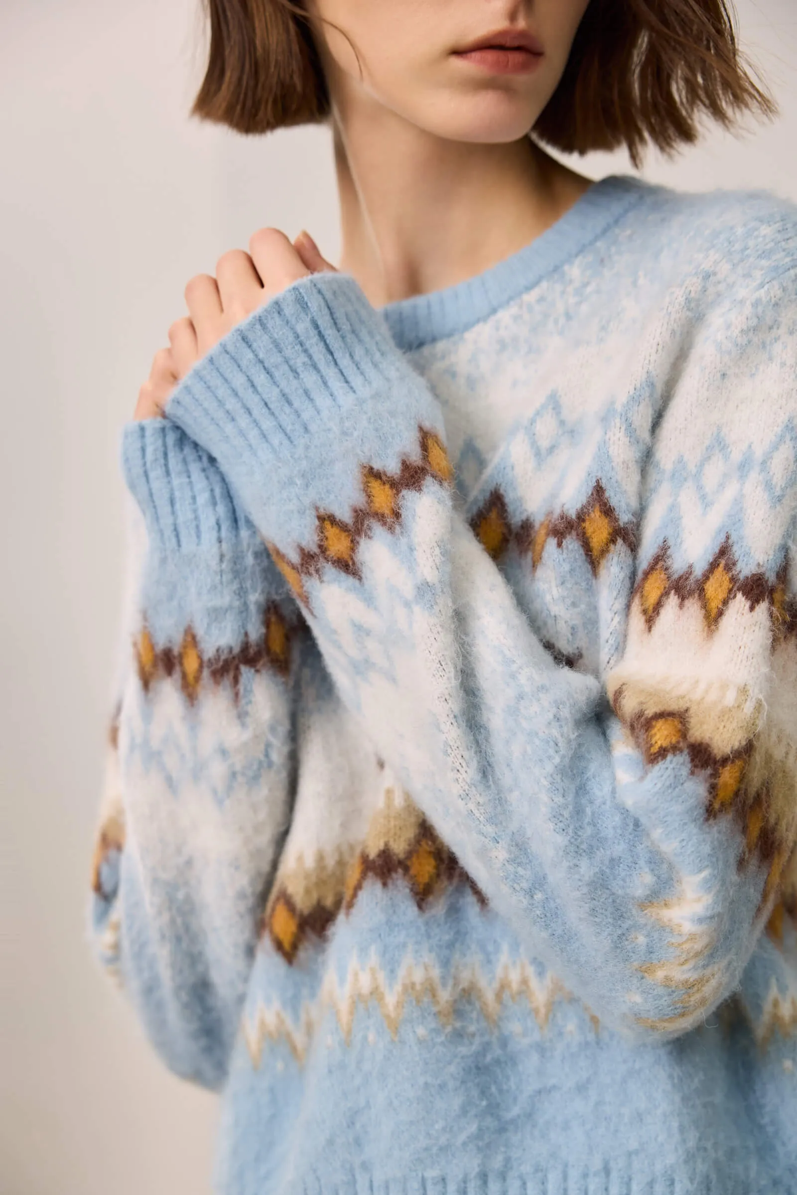 LILY Vintage Fair Isle Knit Sweater