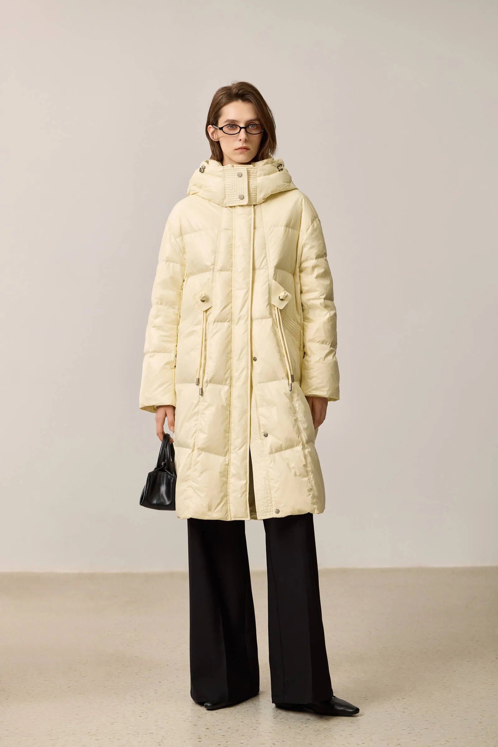 LILY Volcanic Rock 90% White Long Duck Down Coat