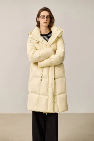 LILY Volcanic Rock 90% White Long Duck Down Coat