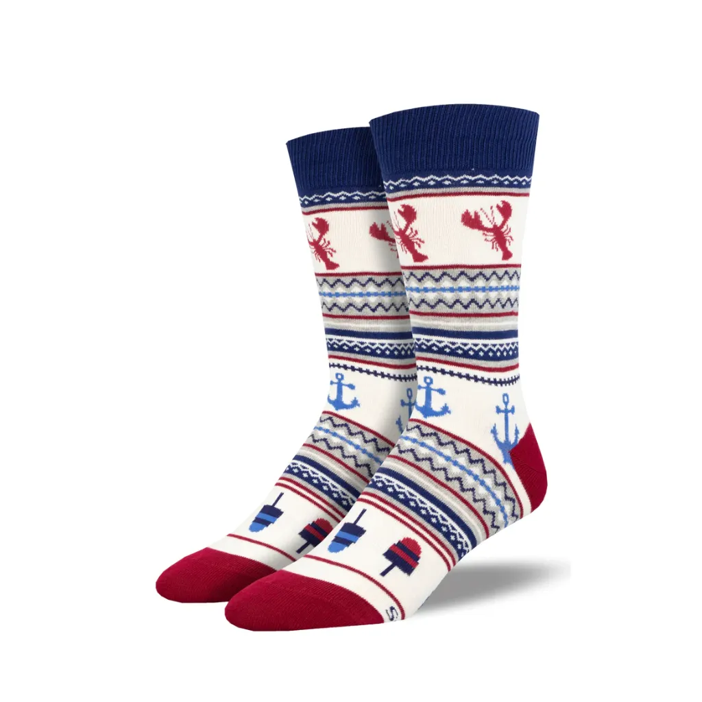 Lobster Fair Isle Crew Socks - Mens