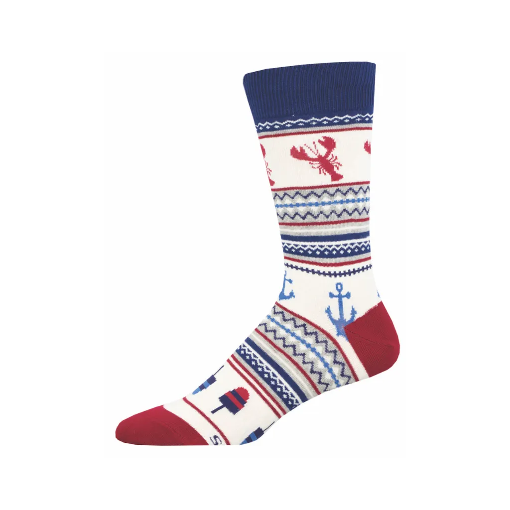 Lobster Fair Isle Crew Socks - Mens