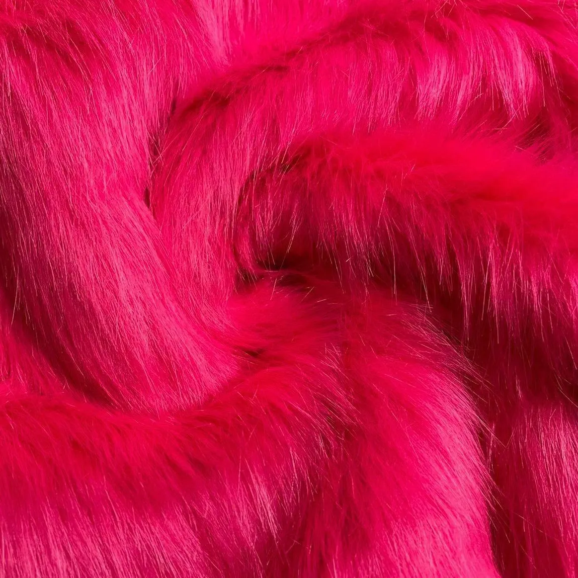 Luxury Faux Fur - Long Hair Hot Pink