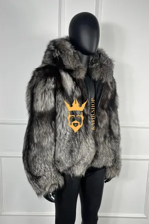 Luxury Handmade Premium fox fur & wool Real Fur Coats with Rex Rabbit Fur