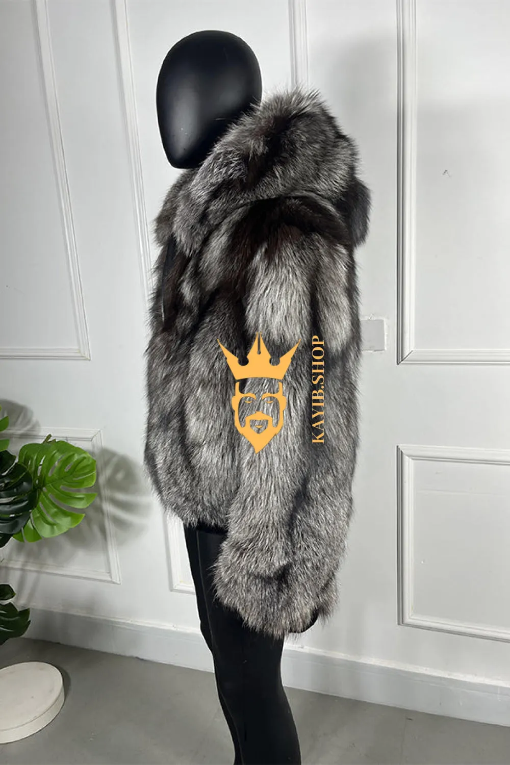 Luxury Handmade Premium fox fur & wool Real Fur Coats with Rex Rabbit Fur