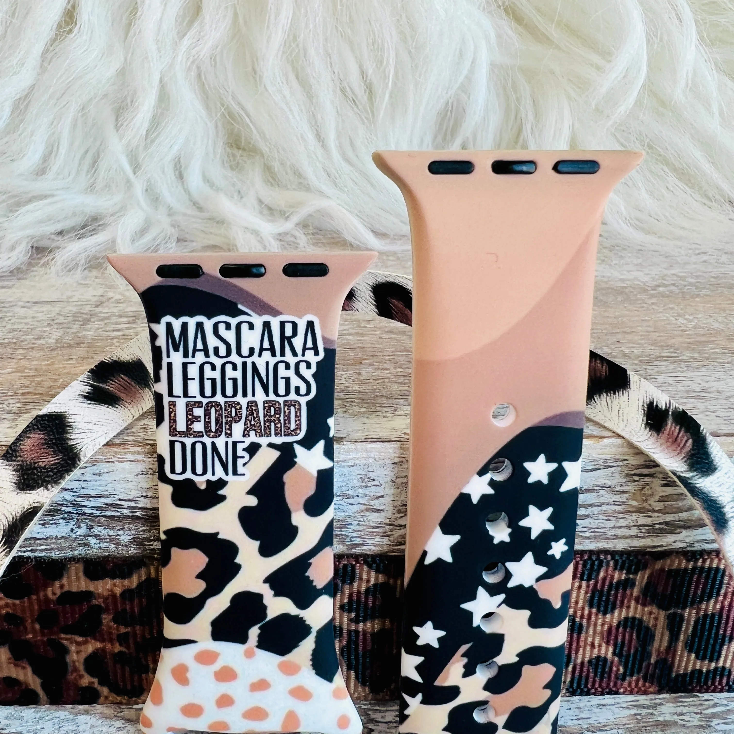 Mascara, Leopard, Leggings Print Silicone Band For Apple Watch