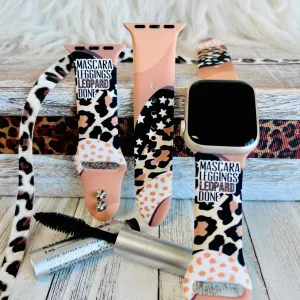 Mascara, Leopard, Leggings Print Silicone Band For Apple Watch