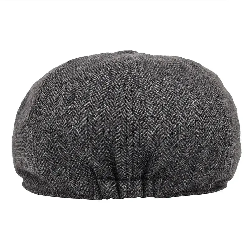 Men Beret Vintage Herringbone Gatsby Tweed Hat Newsboy Beret Hat Spring Flat Peaked Beret Hats