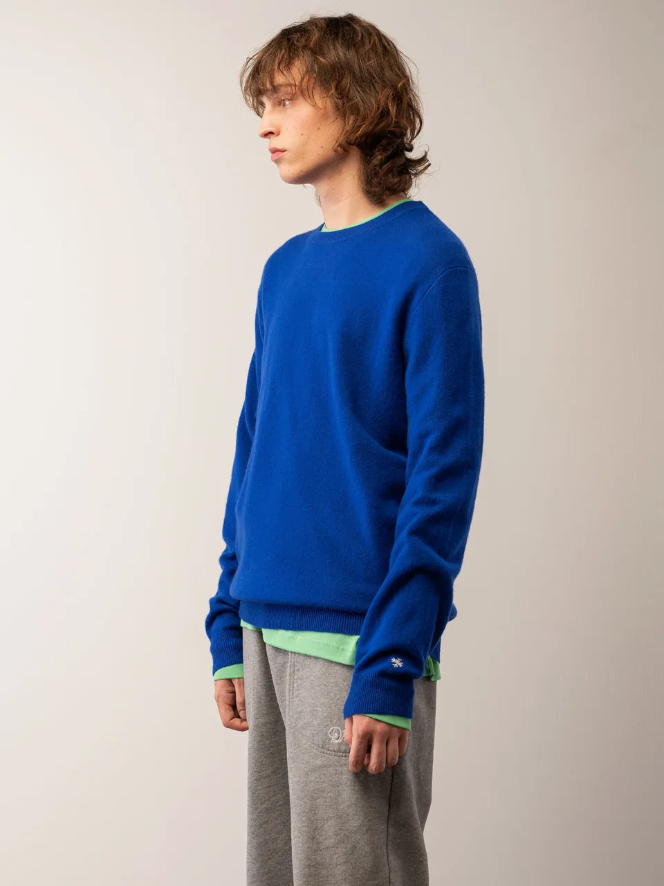 Men Crew Neck Sweater_Royal Blue