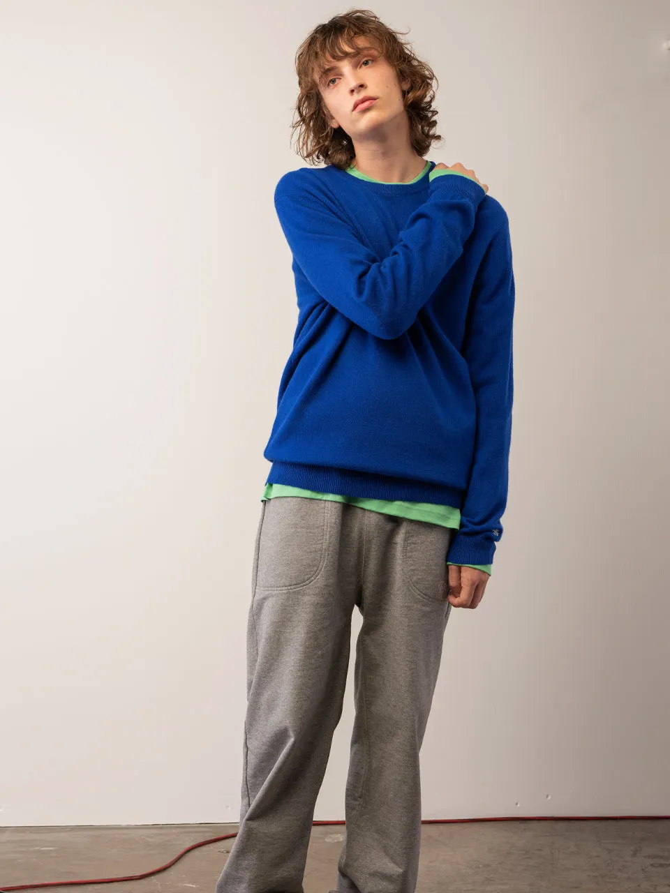 Men Crew Neck Sweater_Royal Blue