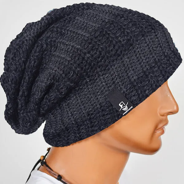 Men Knit Baggy Slouch Beanie Hat for Winter Summer B103