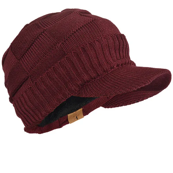 Men Knit Beanie Visor Hats for Winter B322