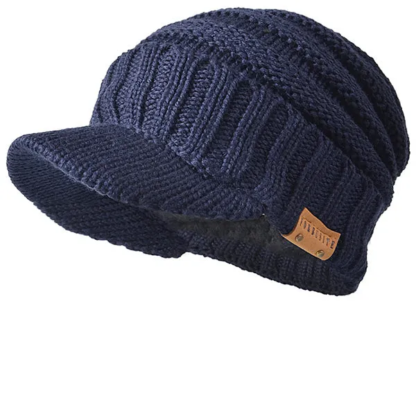 Men Knit Visor Beanie Caps for Winter B320