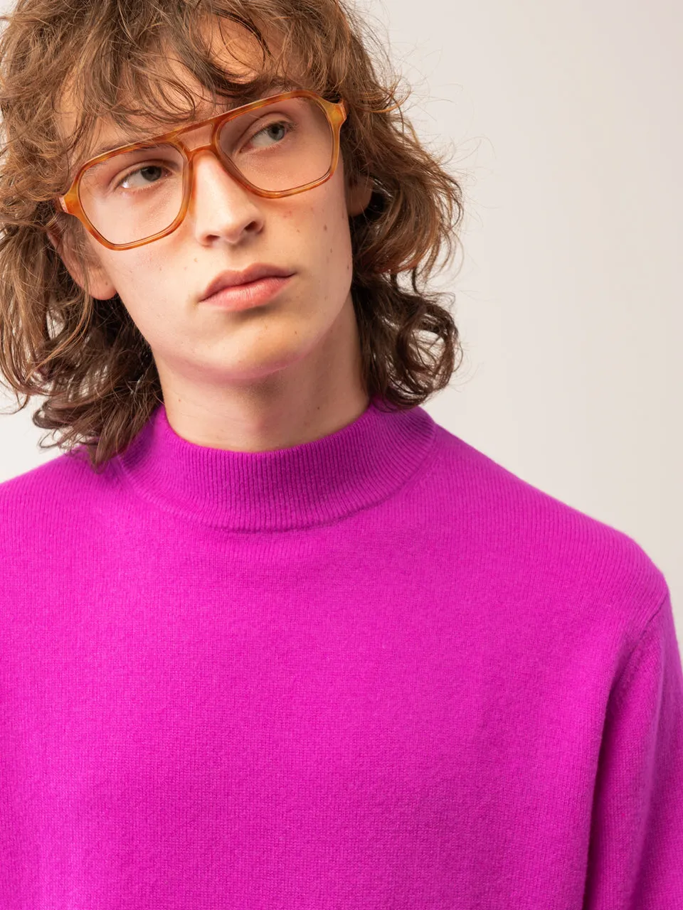 Men Mockneck Sweater_Purple