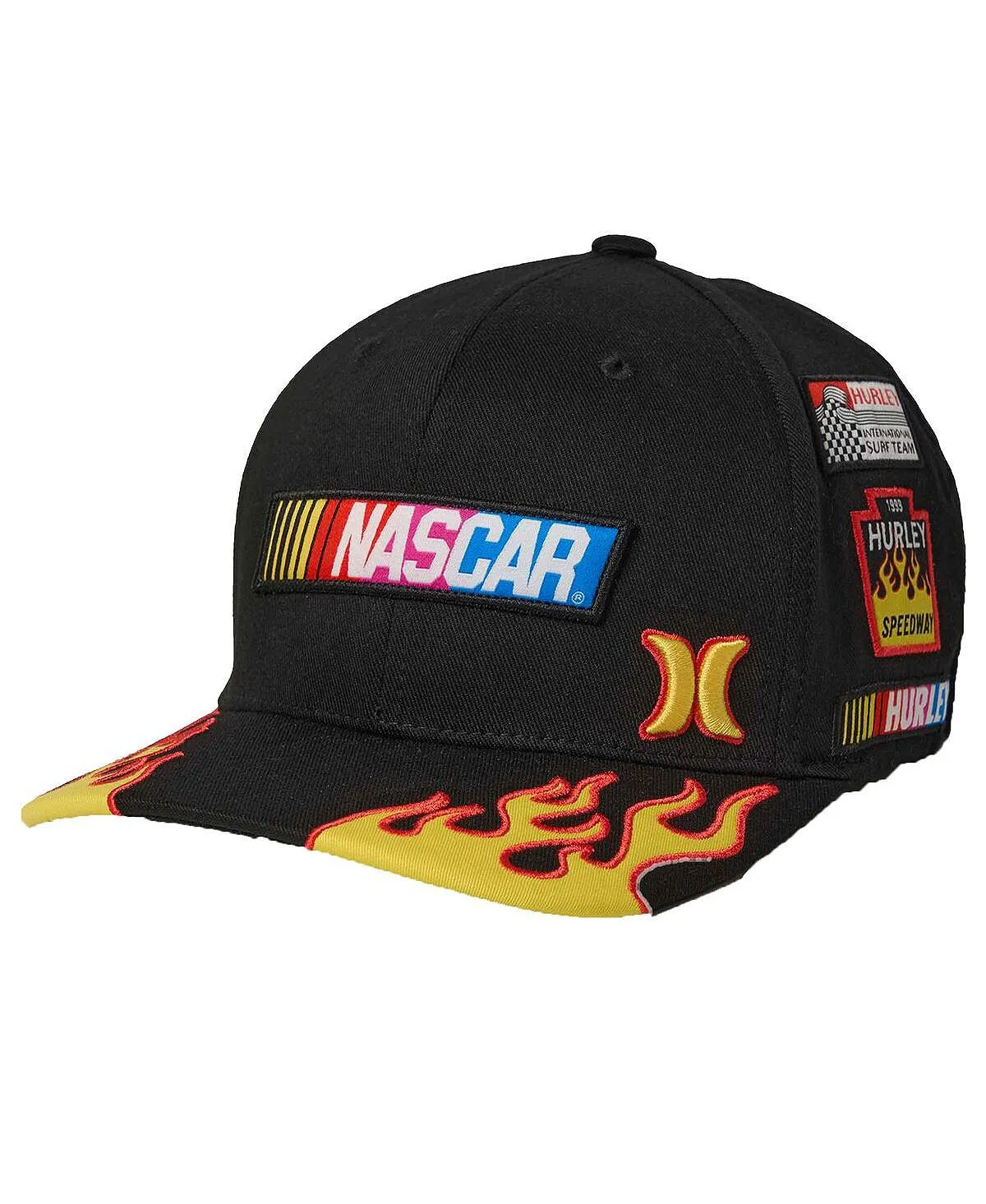 Men's Black NASCAR Tri-Blend Flex Fit Hurley Cap