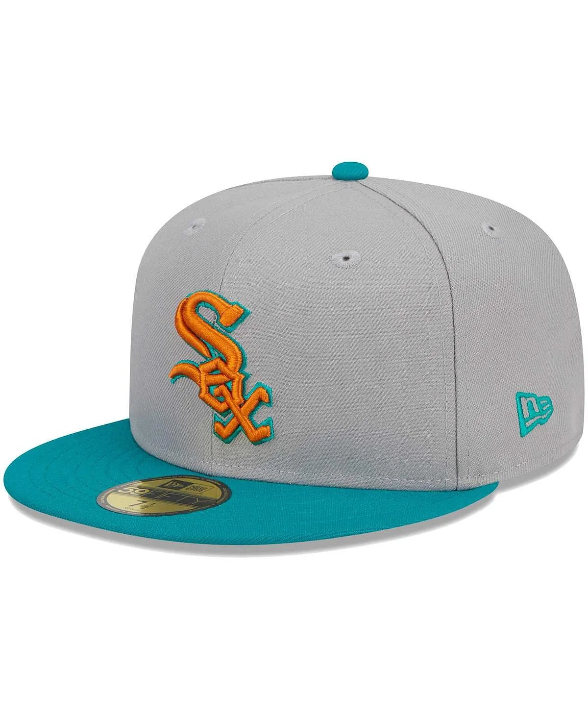 Men's Chicago White Sox 59FIFTY Gray Turquoise Hat. New Era