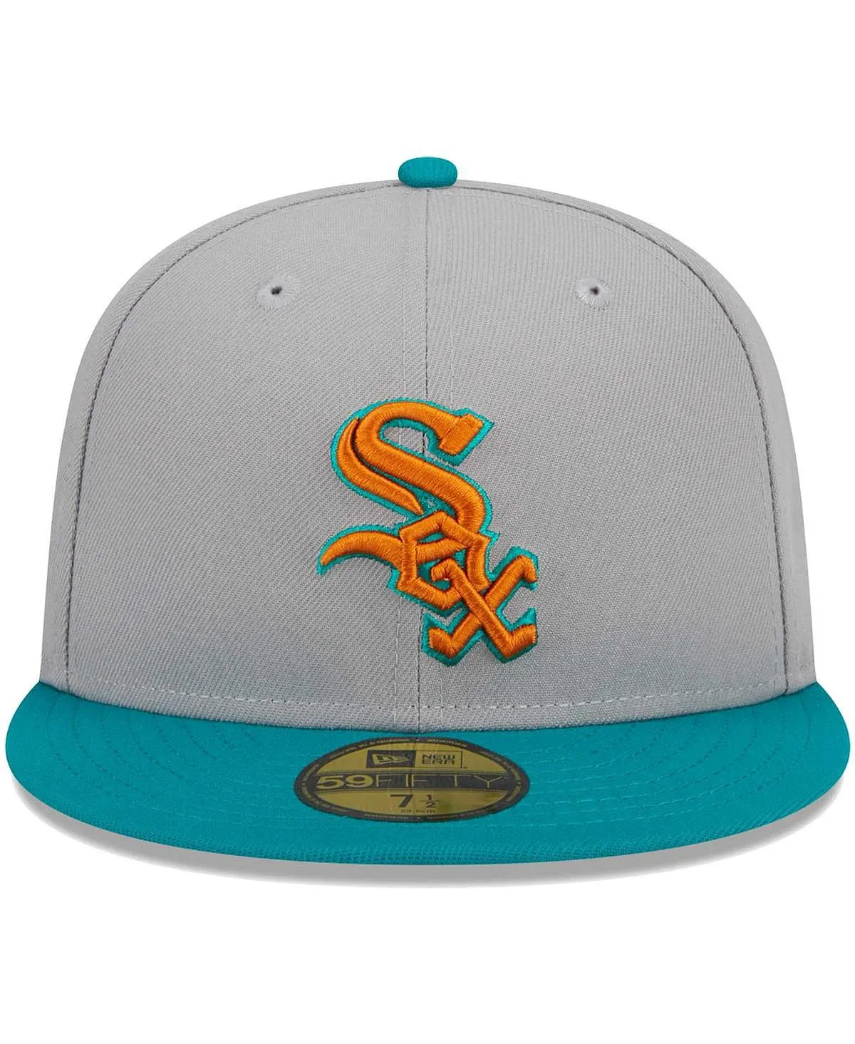 Men's Chicago White Sox 59FIFTY Gray Turquoise Hat. New Era