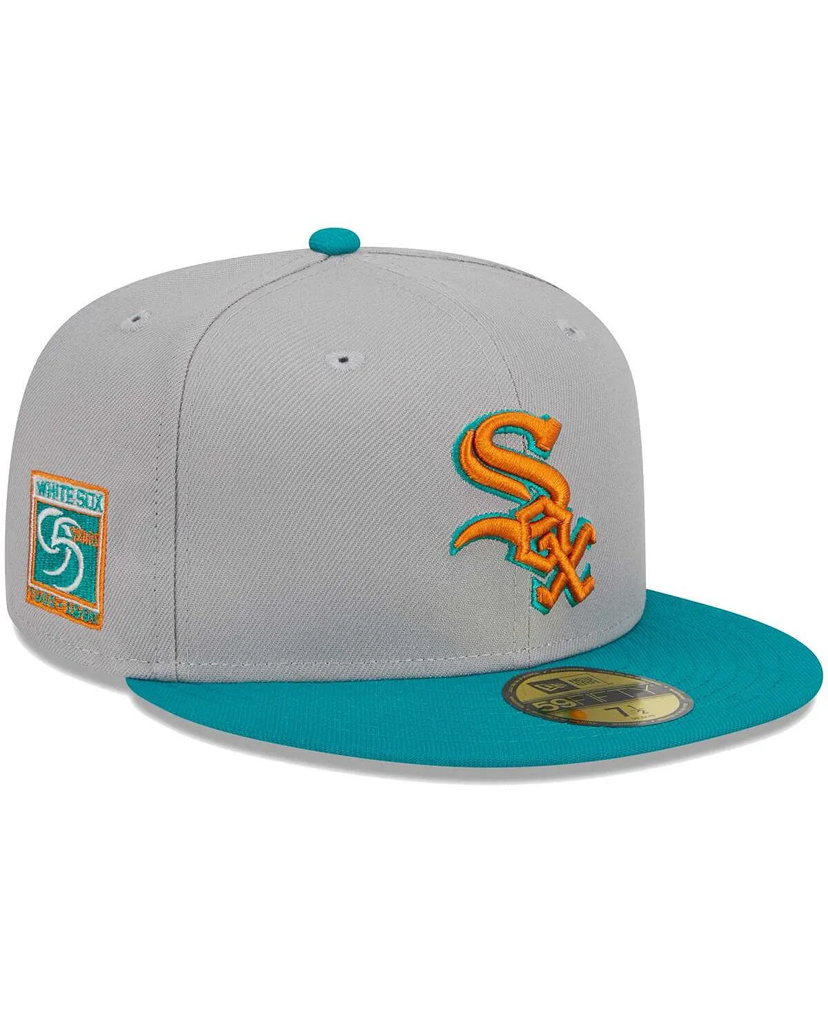 Men's Chicago White Sox 59FIFTY Gray Turquoise Hat. New Era