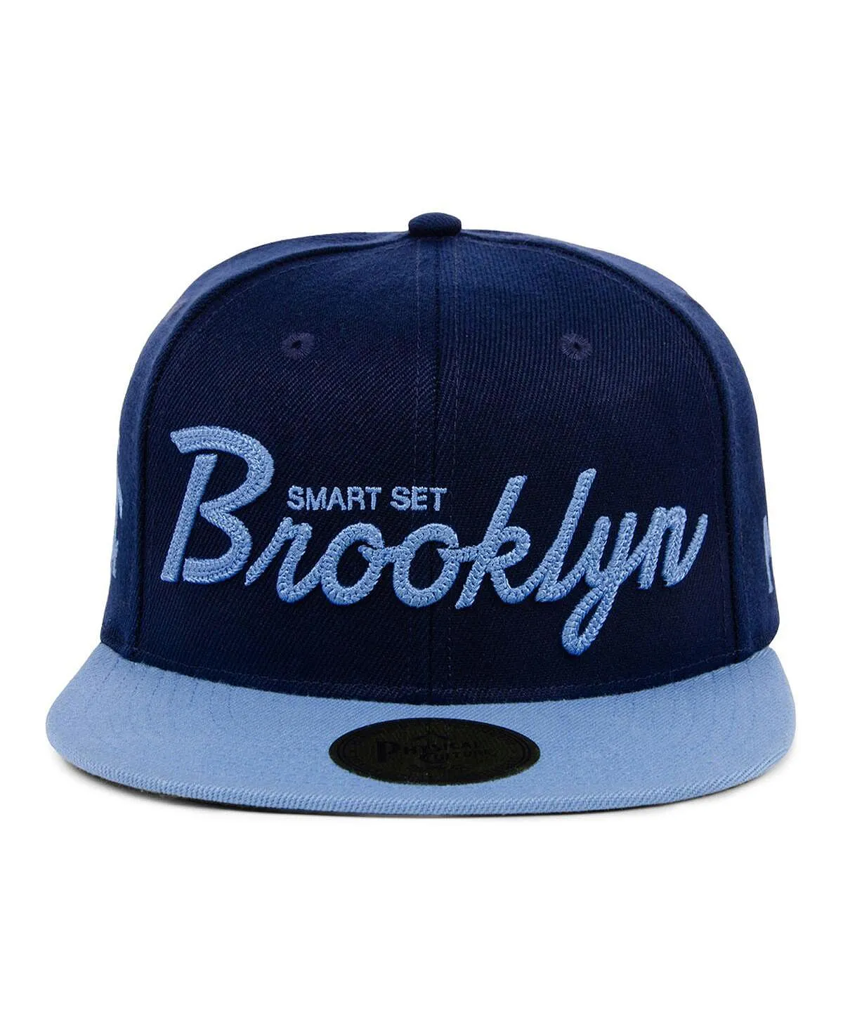 Men's Navy Blue Adjustable Smart Set Athletic Club of Brooklyn Black Fives Snapback Physical Culture Hat