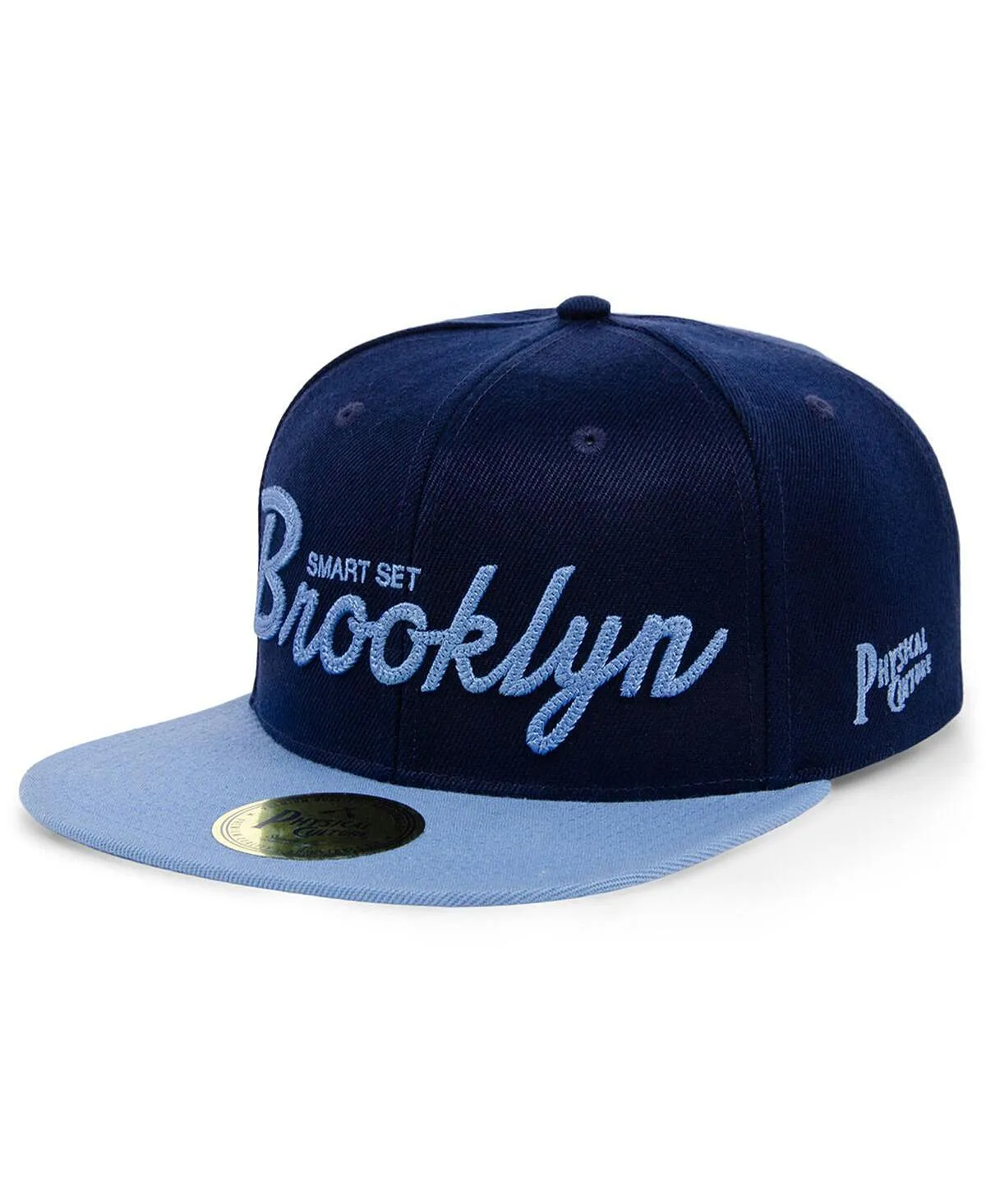 Men's Navy Blue Adjustable Smart Set Athletic Club of Brooklyn Black Fives Snapback Physical Culture Hat